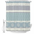 thumbnail image 1 of Farm Fruits Shower Curtain, Waterproof Shower Curtains for Bathroom, Watermelon Lemons Peach Blue Grey Striped Washable Fabric Bathtub Curtain Set Bath Decor with 12 Hooks 48"x72", 1 of 8