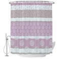 thumbnail image 1 of Farm Fruits Shower Curtain, Waterproof Shower Curtains for Bathroom, Watermelon Lemons Peach Pink Grey Striped Washable Fabric Bathtub Curtain Set Bath Decor with 12 Hooks Stall 36"x72", 1 of 8
