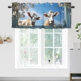 thumbnail image 1 of Farm Funny Cow Kitchen Valance Curtains Rustic Vintage Farm Wooden Barn Window Flower Privacy Decorative Rod Pocket Short Window Valance Curtains 54 by 18 in, 1 Panel, 1 of 6