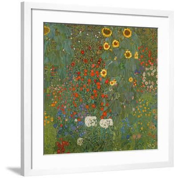 Farm Garden with Sunflowers, 190506, Botanical Scenic Framed Art Print Wall Art by Gustav Klimt Sold by Art.Com