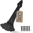 thumbnail image 1 of Farm Gate Hinge Decorative Strap Hinge Black Strap Gate Hinges | 4-Pack, 1 of 6