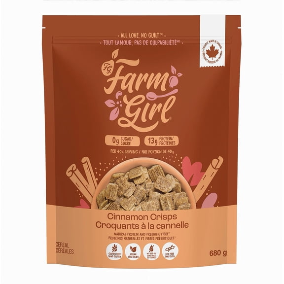 Farm Girl Cinnamon Crisps Cereal 680g - Keto Friendly, Sugar Free