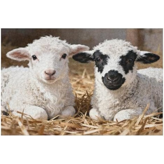 Farm Goats 500 Piece Jigsaw Puzzle for Adults, Cute Goat Animal Puzzle, Wooden DIY Puzzle for Home Decor, Fun Family Activity, Party Entertainment, Interactive Game