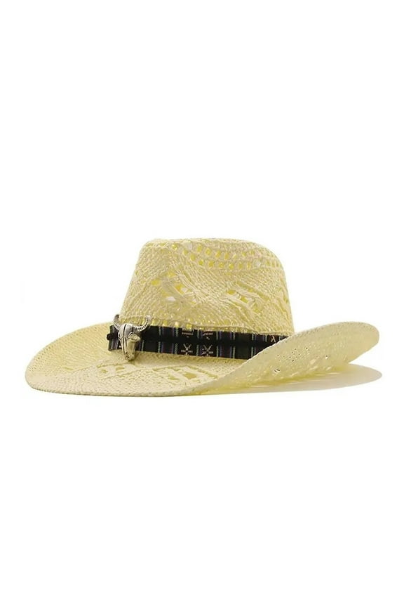 Farm Grassland Panama Cap Gentleman Jazz Hats Retro Western Knight Hat Men Beach Headwear Riding Sombrero Cowboy Cowgirl Chapeau