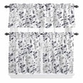 thumbnail image 1 of Farm Grey Black Leaves Curtain Valances Set Country Style Floral Leaf Rustic Plant Kitchen Curtains 24&nbsp;inch Length Rod Pocket Valance and Tiers 3 Piece Set Small Bedroom Bathroom Laundry Decor, 1 of 9