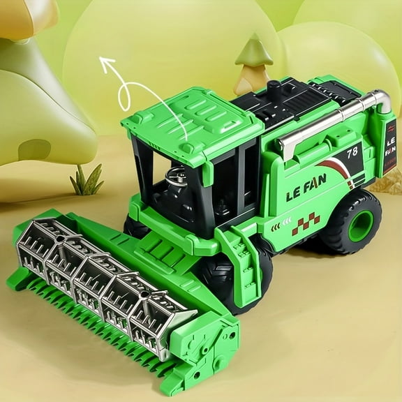 Farm Harvester Tractor Toy, Realistic Farm Vehicle Toy Push and Go Truck Car Tractor Toy Gift for Kids 3+ Boys Ages 3 and up Years Old