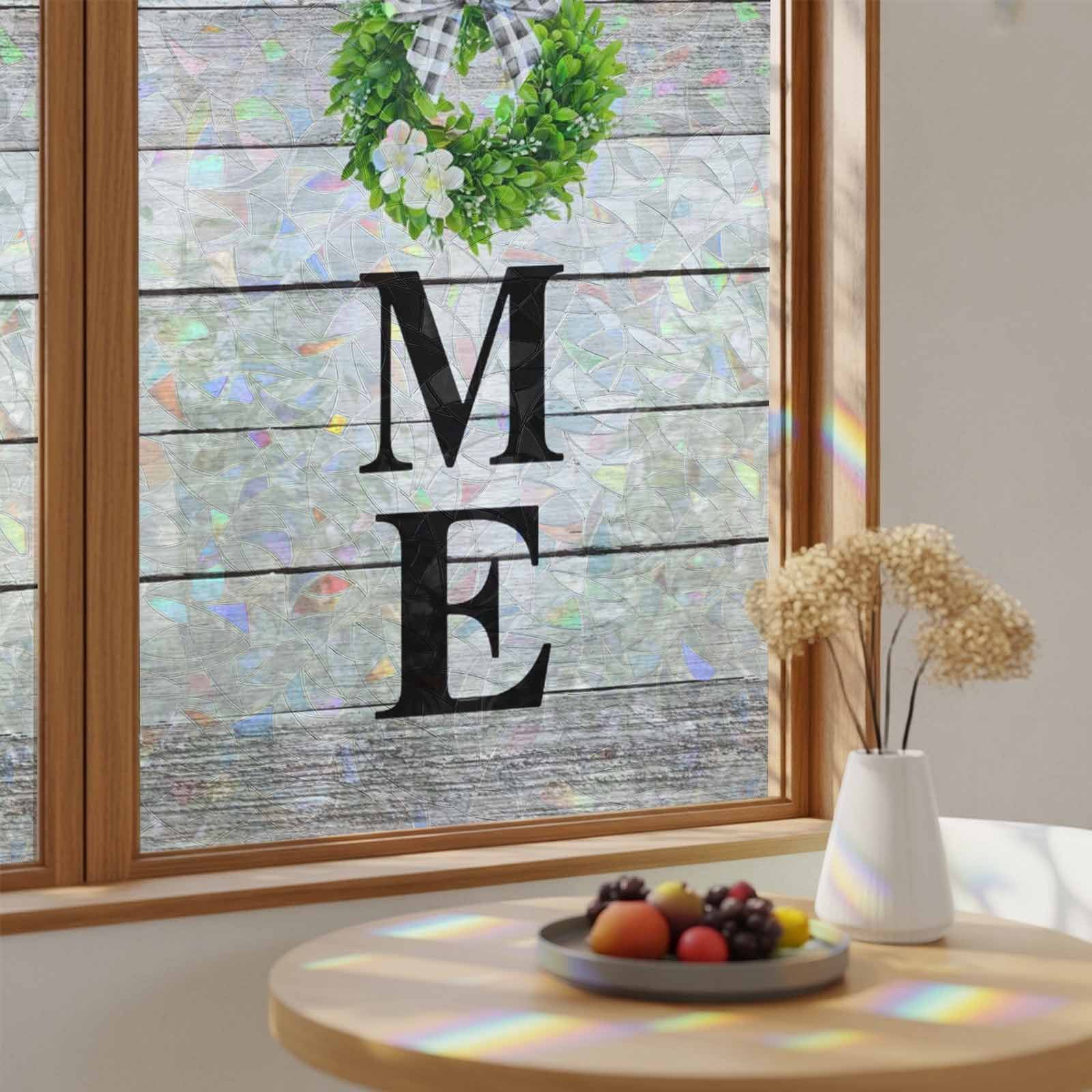 Control Main Window Farm Home Leaf Wreath Window Privacy Film,Heat Control Sun Blocking ...