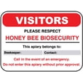 thumbnail image 1 of Farm Honey Bee Biosecurity Sign Metal Tin Sign12x16 Inches Caution Danger Safety Security Warning Notice Signs, 1 of 5