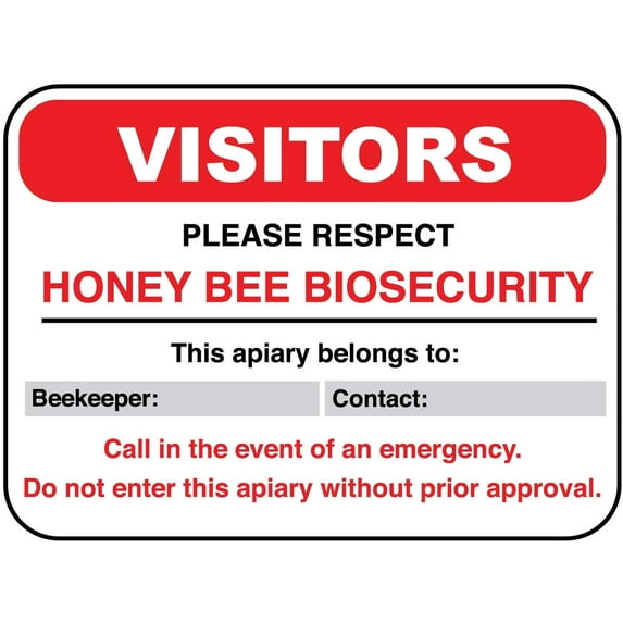 Farm Honey Bee Biosecurity Sign Metal Tin Sign12x16 Inches Caution Danger Safety Security Warning Notice Signs