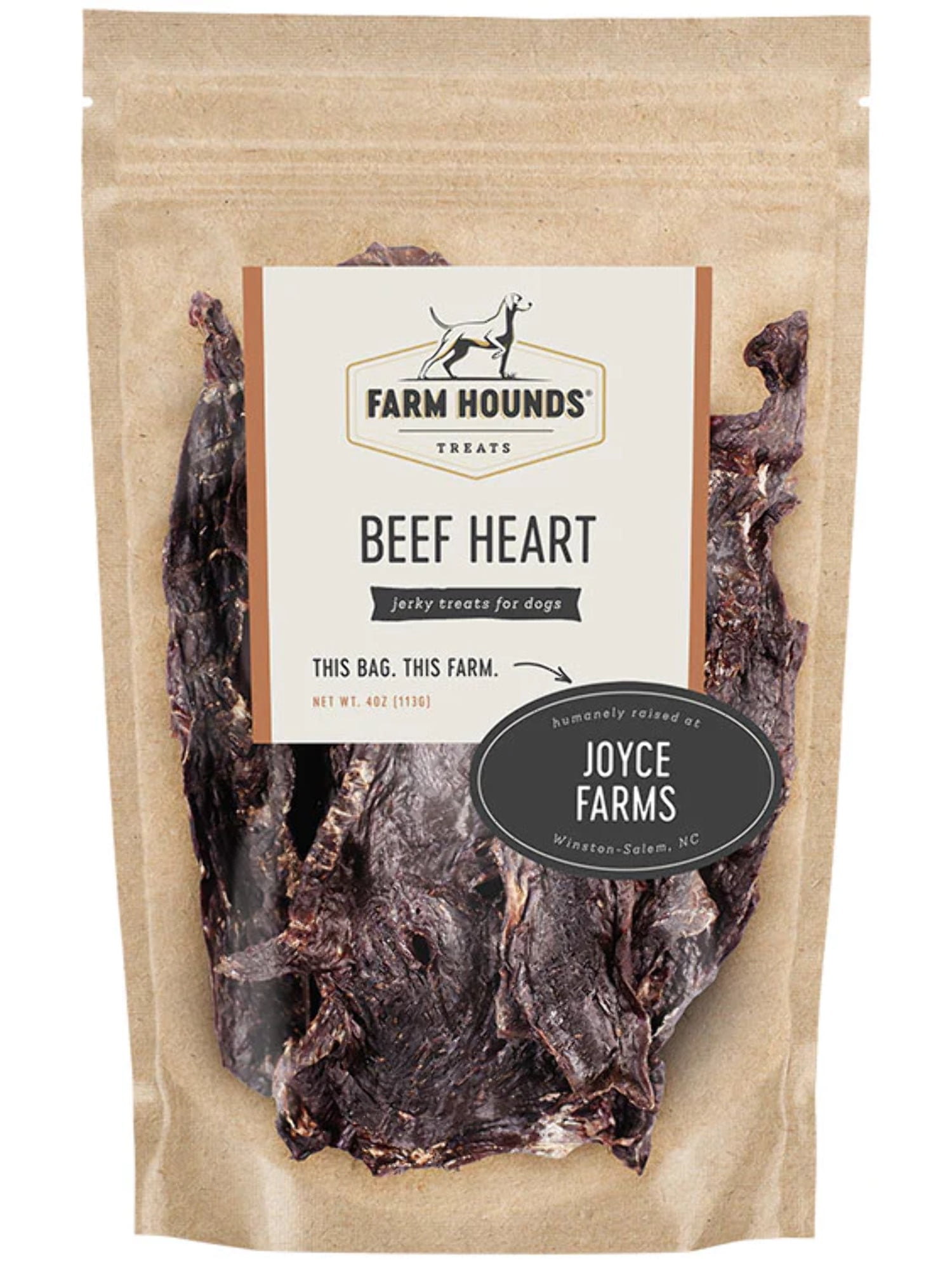 Farm Hounds Dehydrated Beef Heart for Dogs, 100% Natural, Humane Dried 