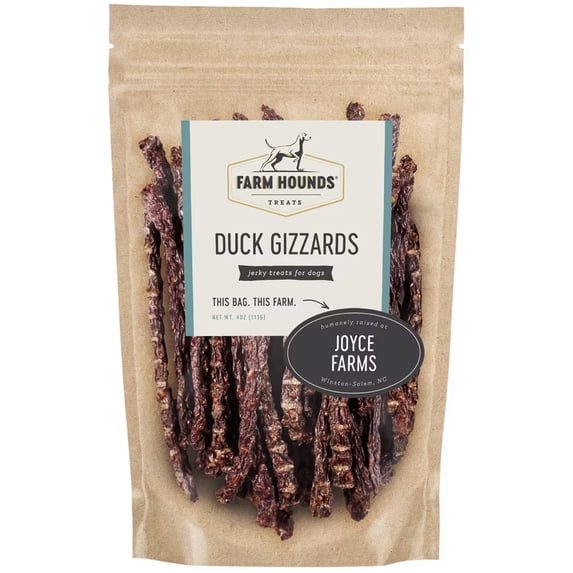 Farm Hounds Duck Gizzards, Humanely Raised, No Fillers, Healthy Dehydrated Treats Made in USA