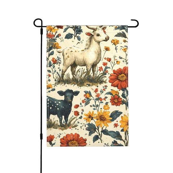 Farm House Animals Goat Garden Flag Outdoor House Flags 12 X 18 Inch Banner Yard Home Decoration
