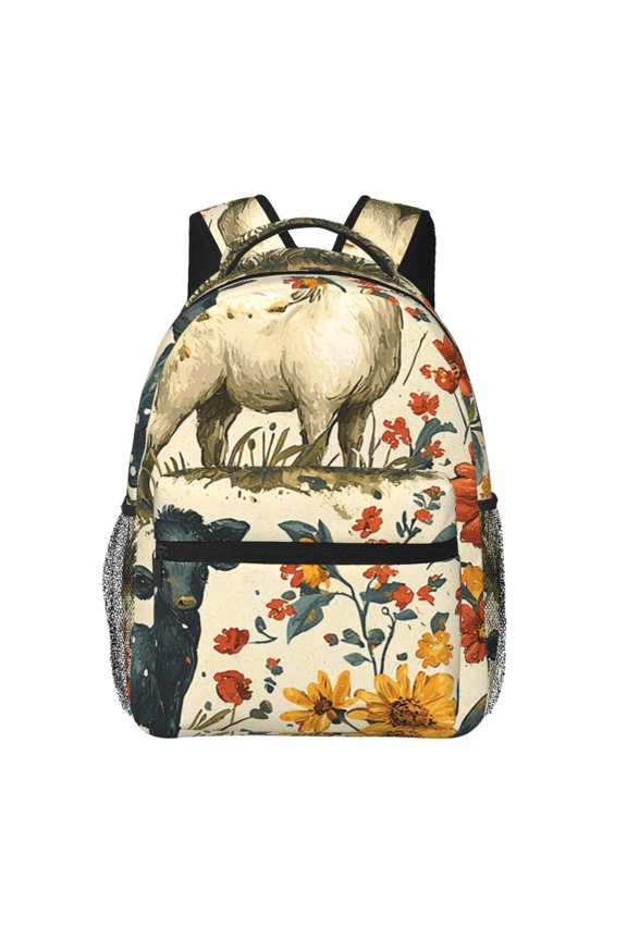 Farm House Animals Goat Laptop Backpack Travel Rucksack for Teens Adults, Fits 15-inch Notebook