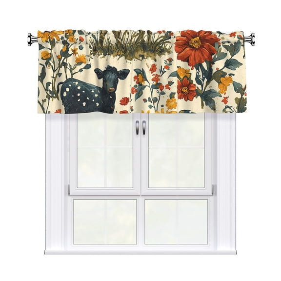 Farm House Animals Goat Window Valances Rod Pocket Decorative Curtain Valance for Bathroom Bedroom Living Room 54 x 18 in, 1 Panel