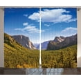 thumbnail image 1 of Ambesonne American Curtains 2 Panel Set, Yosemite El Capitan US, 108" x 90", Green Blue, 1 of 3