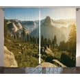 thumbnail image 1 of Ambesonne Yosemite Curtains 2 Panel Set, Morning Dome Sunrise, 108" x 84", Green Beige, 1 of 3
