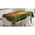 thumbnail image 1 of Farm House Decor Tablecloth, Magical Light Reflection Deep in Forest Birches Nature Fall Fantasy Scene, Rectangular Table Cover for Dining Room Kitchen, 60 X 84 Inches, Green Brown, by Ambesonne, 1 of 3