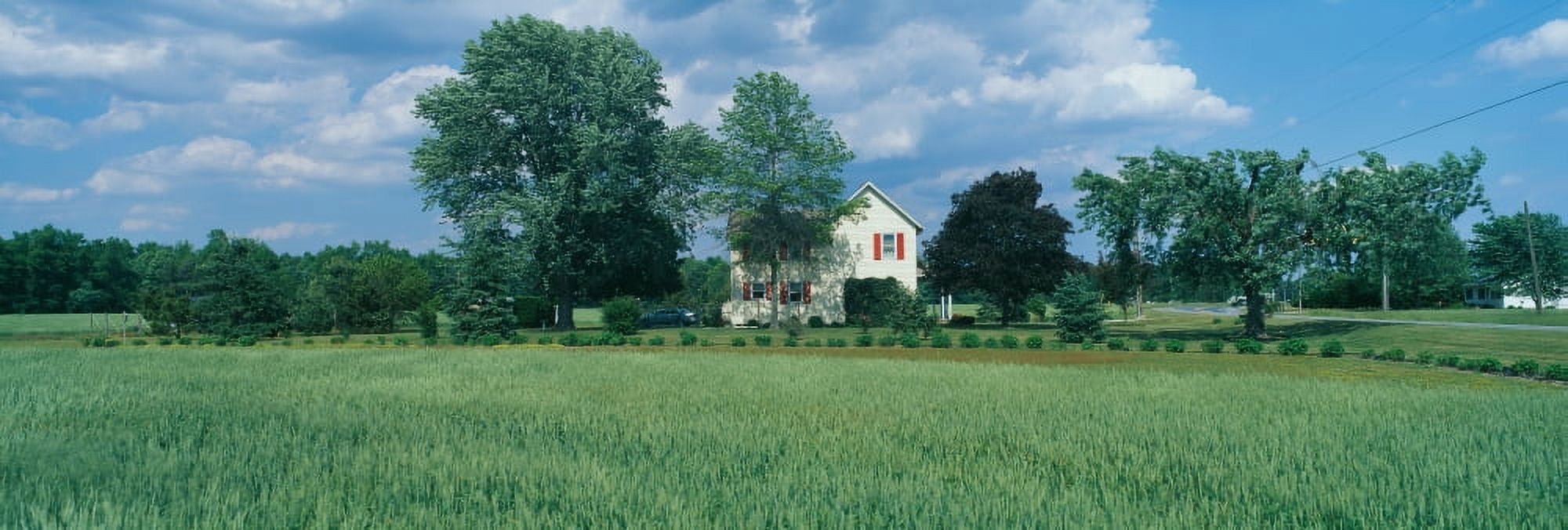 Farm House and Spring Field Maryland Canvas Art - Panoramic Images (27 x 9)