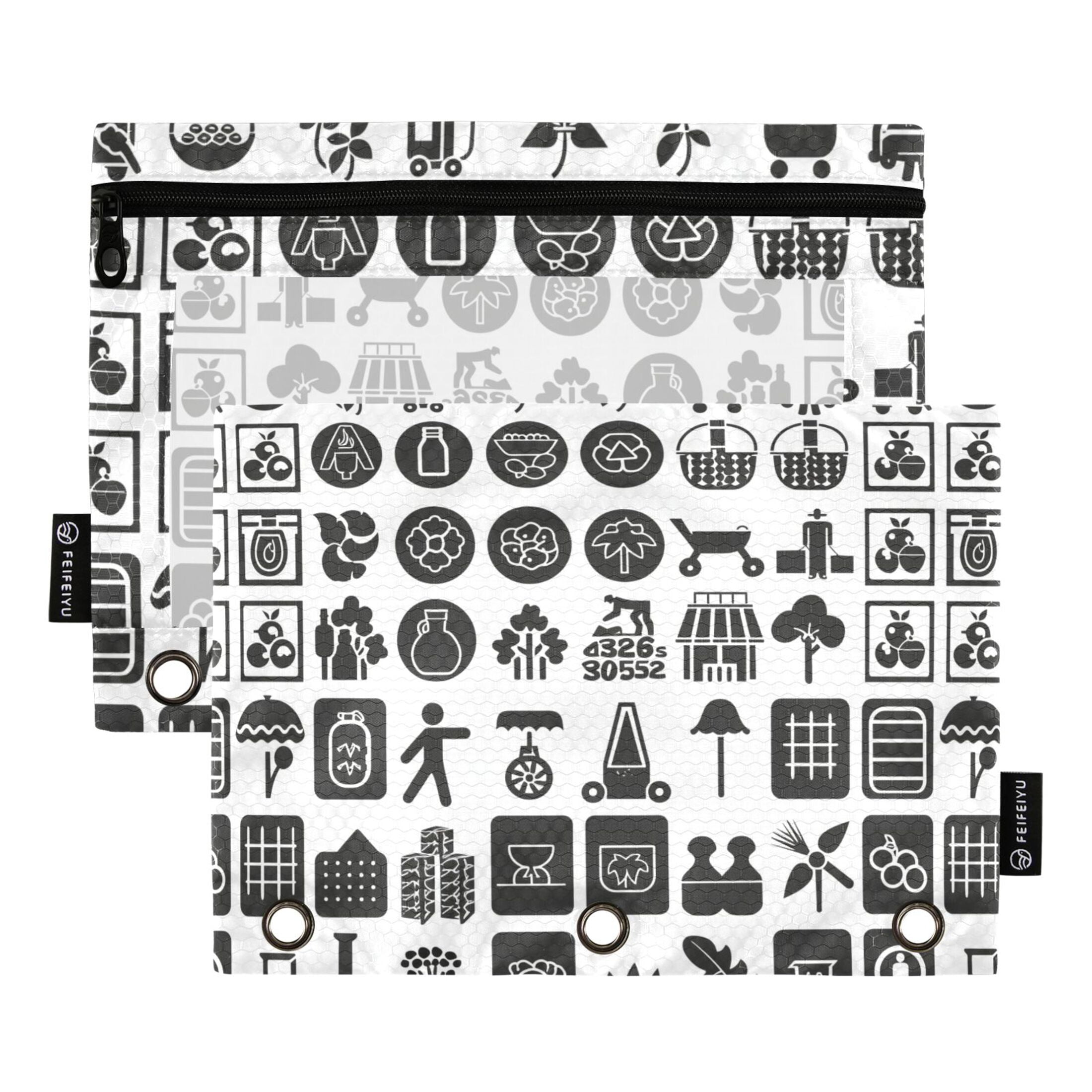 Farm Icon 2 Pack Pencil Pouch for 3 Ring Binder Smooth Zipper Folders ...