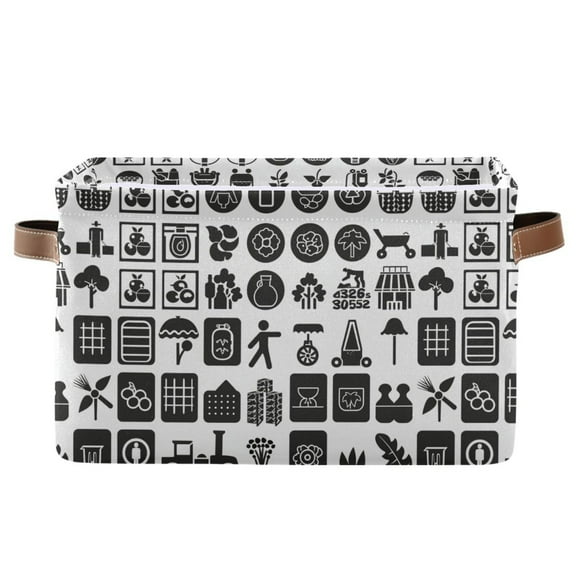 Farm Icon Storage Bins with Handle Fabric Organizer Basket Foldable Box 1 Pack 14.2x10.2x8.3