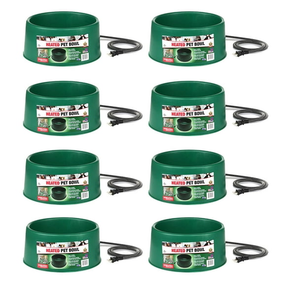 Farm Innovators 1.5 Gal 60W Electric Heated Pet Water Bowl, Green (8 Pack)