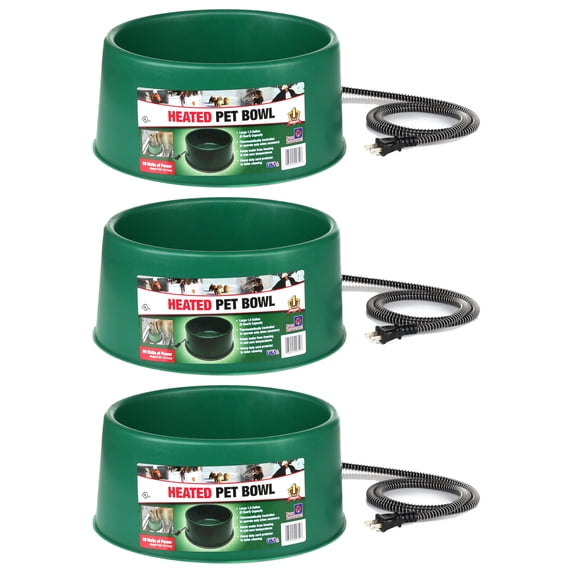 Farm Innovators 1.5 Gallon Electric Heated Pet Water Bowl, 60W, (3 Pack)