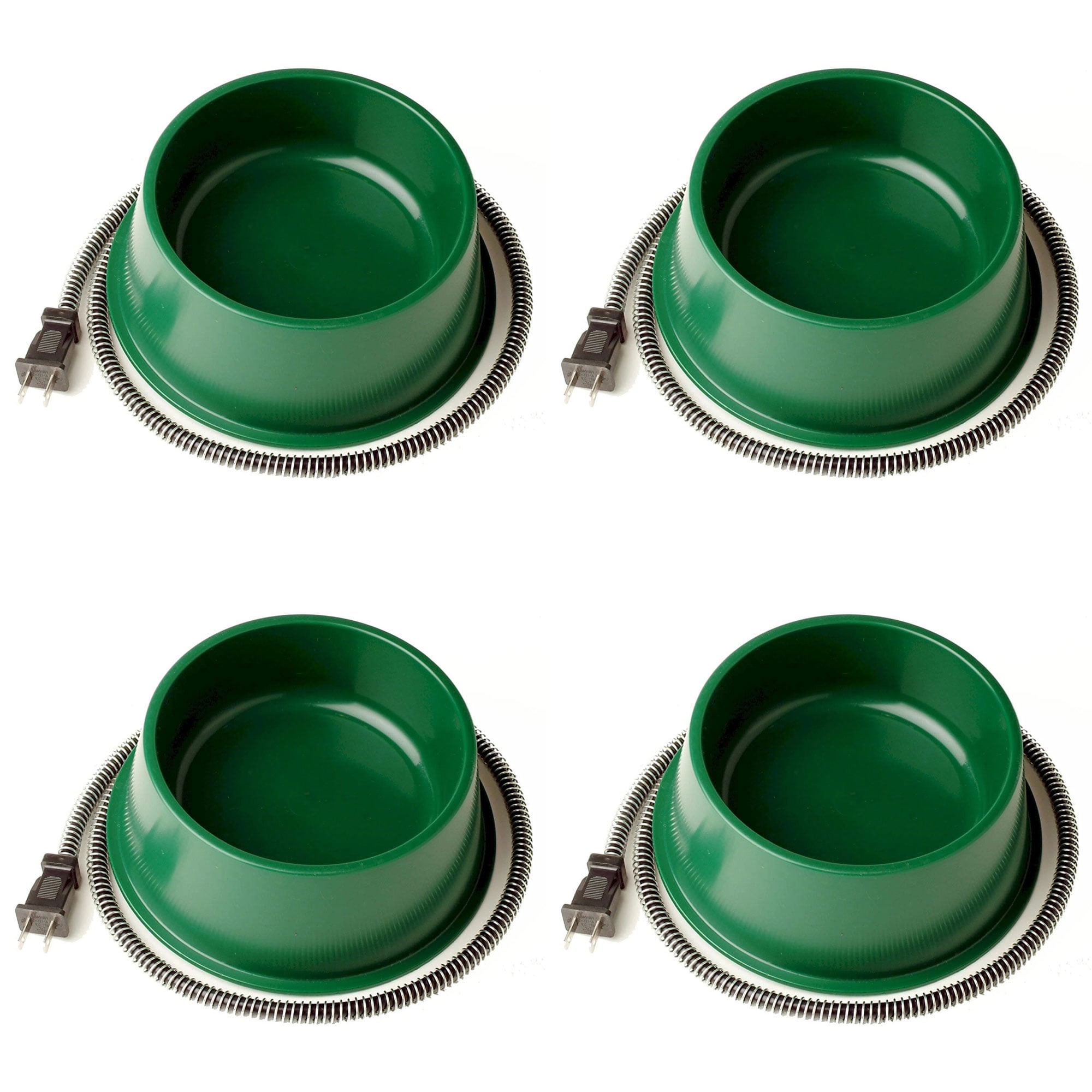 Farm Innovators 1 Quart Electric Heated Pet Water Bowl, Green (4 Pack