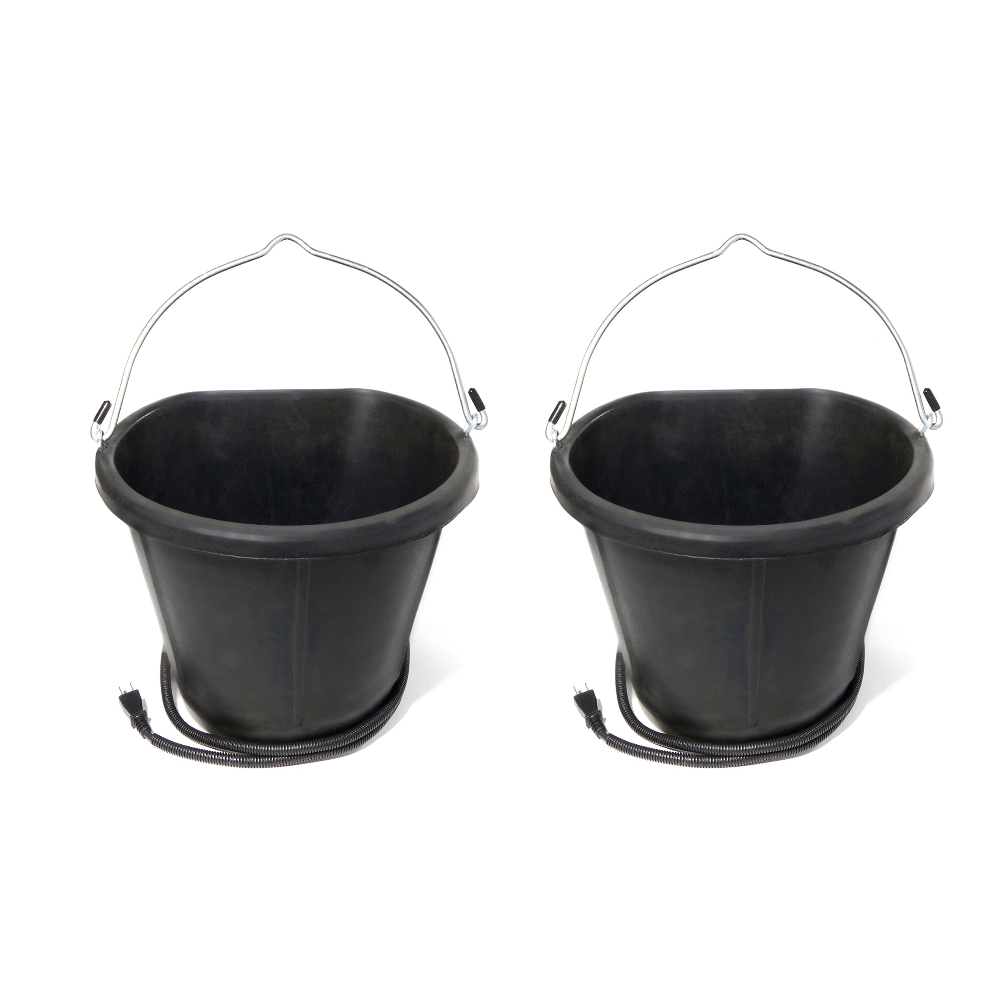 Farm Innovators 18 Quart 90 Watt Rubber Flat Back Heated Bucket (2 Pack)