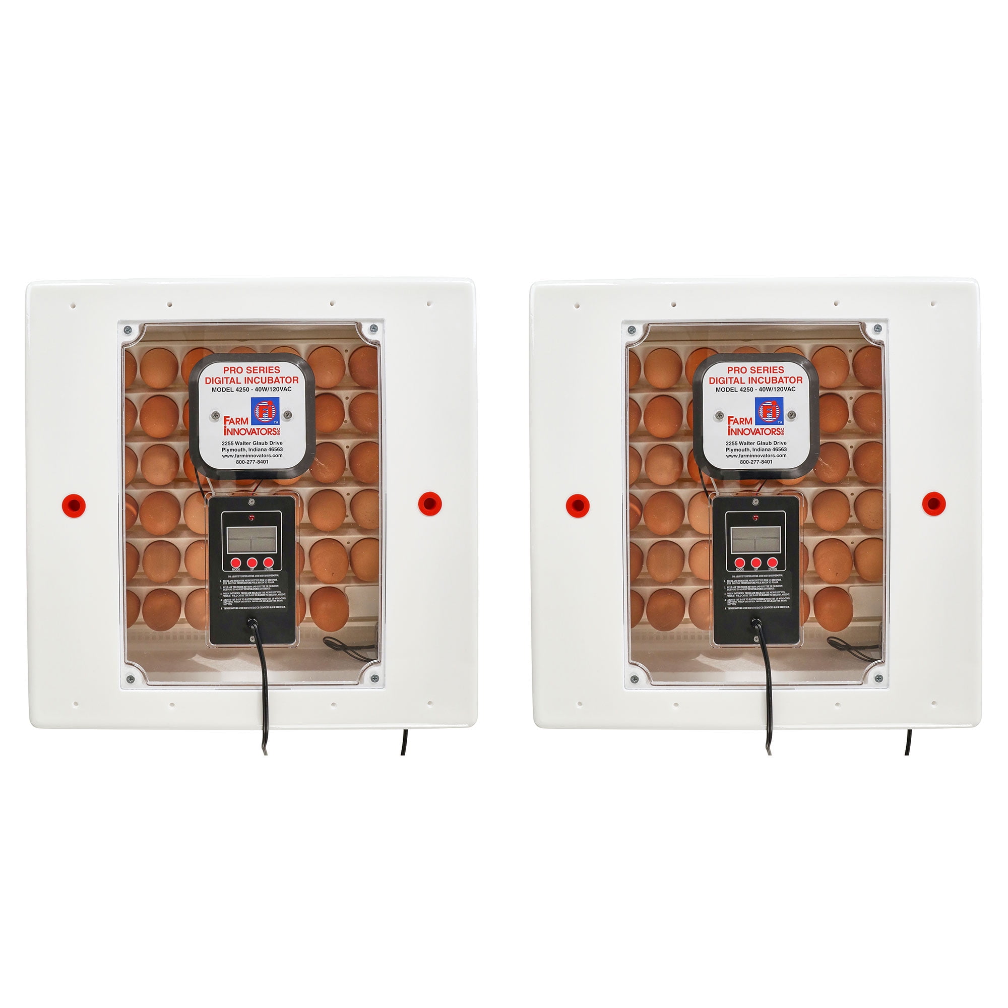 Farm Innovators 2150 Digital LCD Display Still Air Incubator (2 Pack)