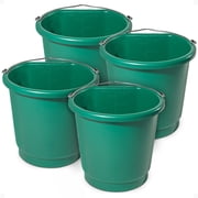 Farm Innovators 3 Gal Flat Back Plastic Heated Bucket, 70W, Green 4 Pack