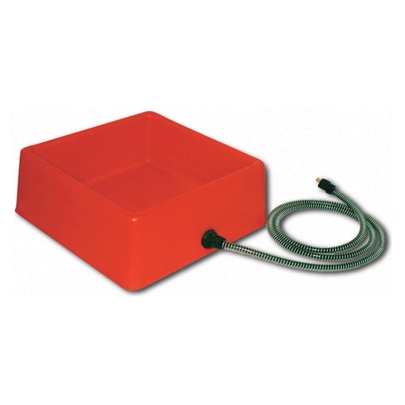 Farm Innovators Animal Square Red Heated Water Bowl 60W