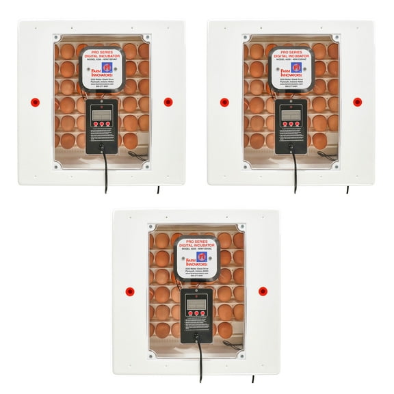 Farm Innovators Digital Egg Incubator for Improved Hatching, 3 Pack, White