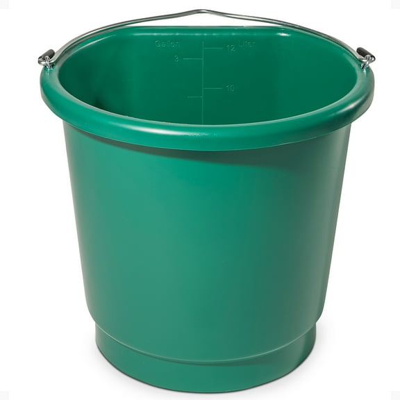 Farm Innovators FB-80 Plastic 3 Gallon Flat Back Heated Bucket, 70W, Green