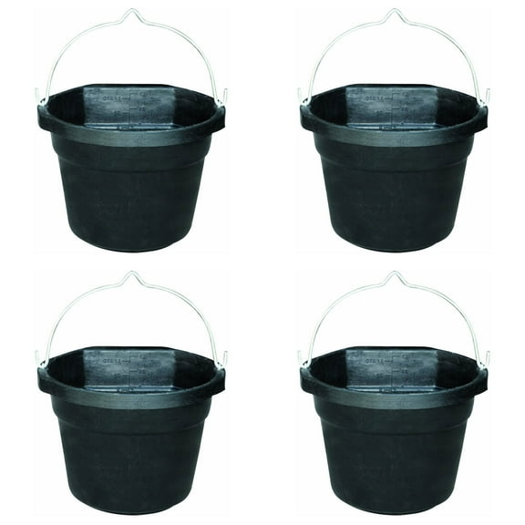 Farm Innovators FB-80R Rubber 3 Gallon 70W Flat Back Heated Bucket (4 Pack)