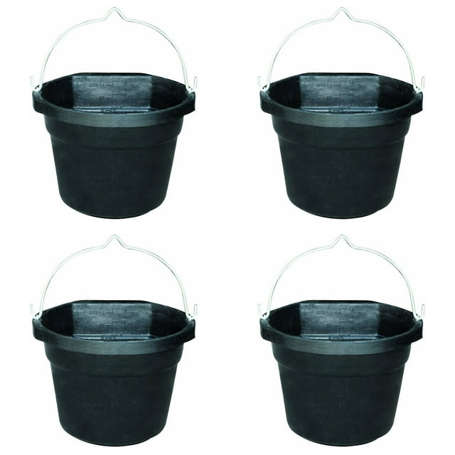 Farm Innovators FB-80R 3 Gallon Heated Bucket - Flat Back Rubber Bucket With Thermostat For Livestock, 70 Watt