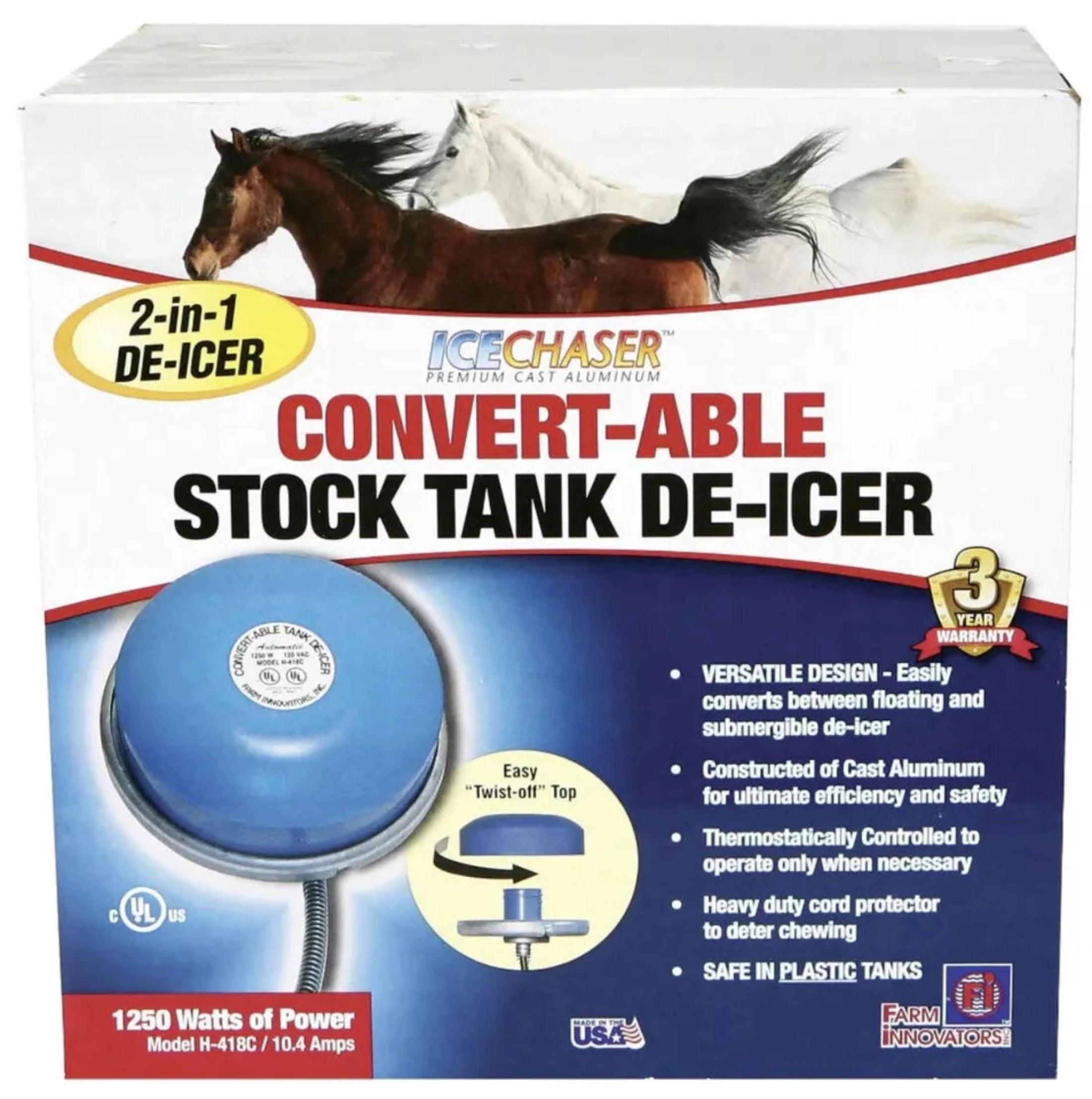 Farm Innovators H418C Ice Chaser Floating or Submersible Stock Tank