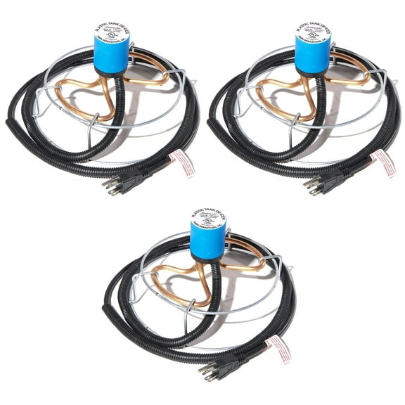 Farm Innovators H-439 1000 Watt Cast Aluminum Submergible Water Tank Deicers with Chew Proof Cords and Self Regulating Thermostats, Silver 3 Pack