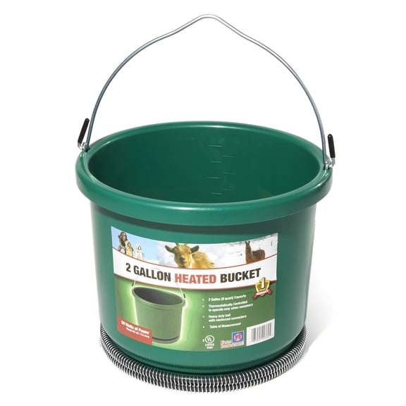 Farm Innovators HB-60 Oversized 2 Gallon Plastic Heated Bucket, 60 Watt