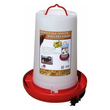 Farm Innovators HPF-100 Heated 3 Gal Hanging Poultry Water Fountain, Red