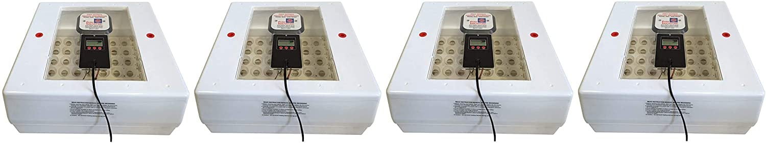 Farm Innovators Model 4250 Digital Circulated Air Incubator with Automatic Egg Turner,White Four Pack