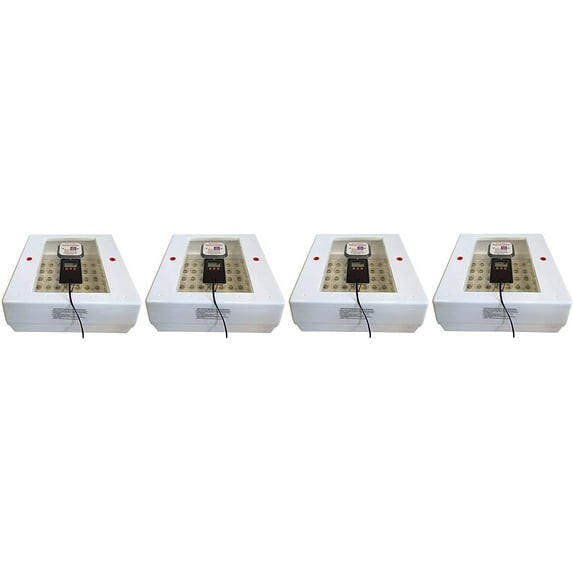 Farm Innovators Model 4250 Digital Circulated Air Incubator with Automatic Egg Turner,White Four Pack