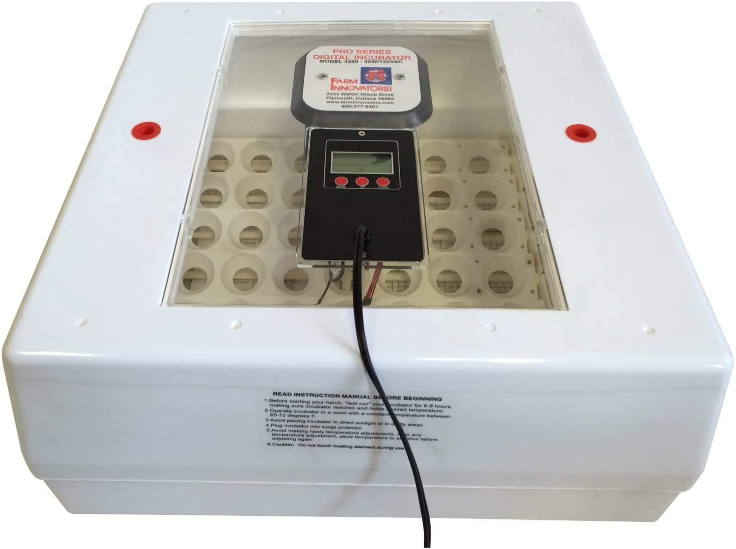 White Digital Egg Incubator with Auto Turner and Display