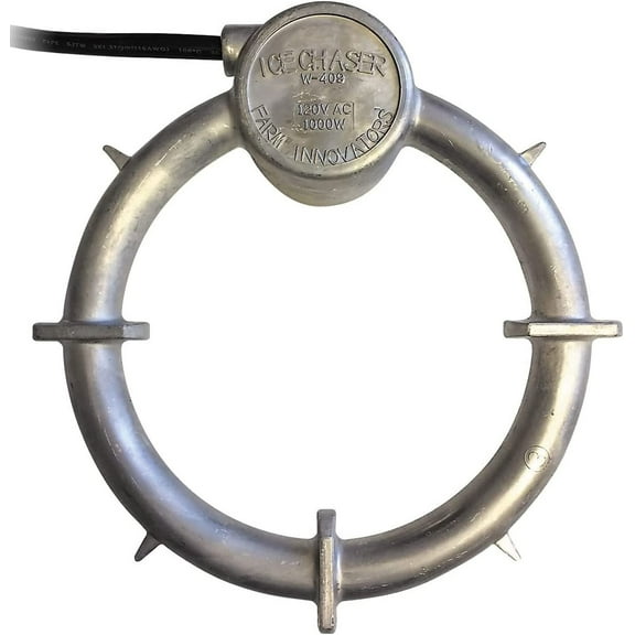 Farm Innovators Model W-409 Submergible Bucket Stock Tank Horse Trough Livestock Water Heater Deicer with Attached Guard, 1000 Watt, Aluminum 2 Pack