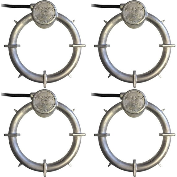 Farm Innovators Model W-409 Submergible Bucket Stock Tank Horse Trough Livestock Water Heater Deicer with Attached Guard, 1000 Watt, Aluminum 4 Pack