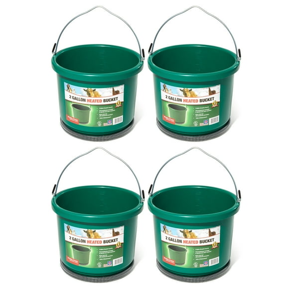 Farm Innovators Oversized 2 Gallon Plastic Heated Bucket, 60 Watt (4 Pack)