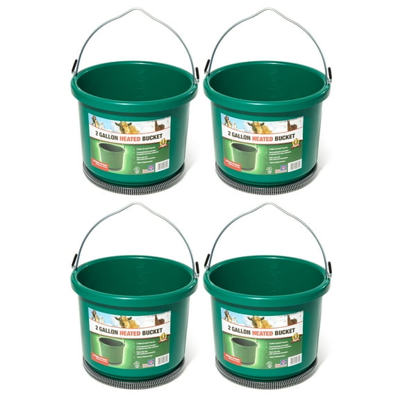 Farm Innovators Oversized 2 Gallon Plastic Heated Bucket, 60 Watt (4 Pack)