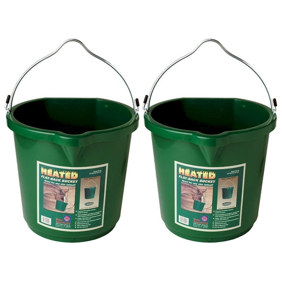 Farm Innovators Oversized Plastic Flat Heated Bucket, 120 Watt (2 Pack)