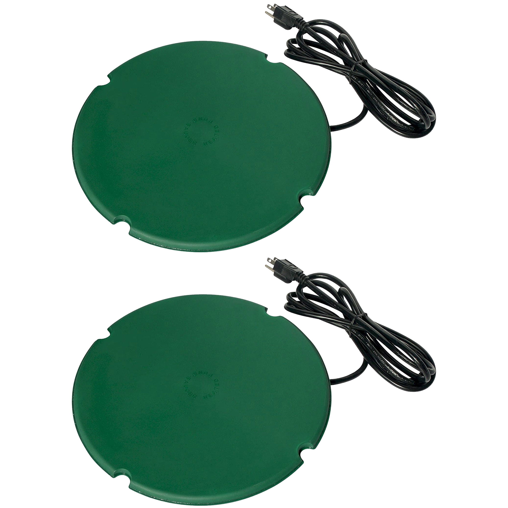 Green Cast Aluminum Floating Pond De-Icer with Thermostat, 2-Pack