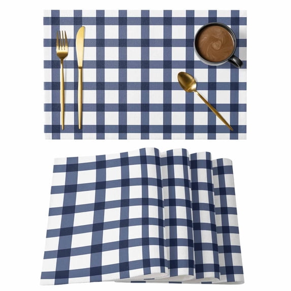 Farm Khaki Placemats Set of 6, Gradient Non-Slip Place Mats Washable Table Mats for Kitchen Dining Table Decorations Indoor/Outdoor