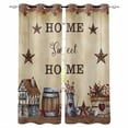 thumbnail image 1 of Farm Kitchen Curtains American Country Barn Star Vintage Berry Brown Cafe Short Curtains for Bathroom Blackout Window Curtain Grommet Small Window Treatment Drapes for Bedroom Living Room 27.5"x39"x2, 1 of 9